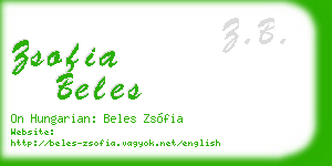 zsofia beles business card